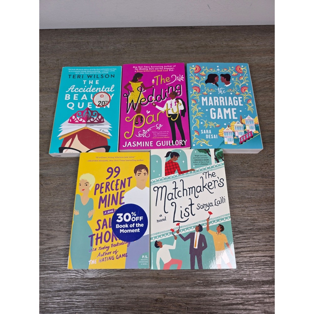 Lot of Five (5) Contemporary Romance Paperback Fiction Novels Various Authors